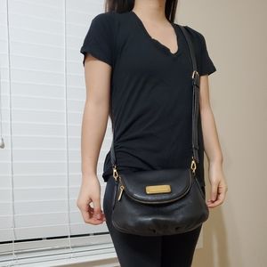 Crossbody pebbled leather with gold hardware
